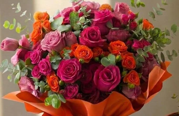 Vibrant Embrace Arrangement & Cake photo 5